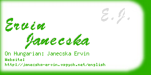 ervin janecska business card